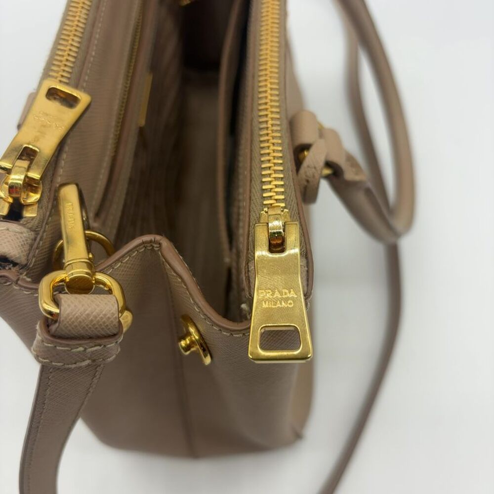 Prada Saffiano Beige Leather Satchel - Picture 3 of 8